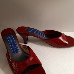 Red Patent low healed sandals